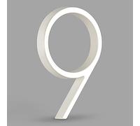 HASWARE Targa Con Numero Civico Galleggiante: 5 Pollici (12cm) Moderna Segnaletica Per Porte, Perfetta Per I Numeri Dell'Indirizzo Di Casa (9, Bianco)