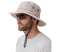 Hat Hut Cappello da pioggia impermeabile da uomo, UPF50+, a tesa larga, ripiegabile, per tutte le stagioni all'aperto, escursionismo, pesca, Beige, taglia unica