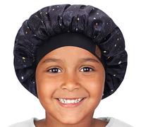 Hat Hut Cuffia per Dormire in Seta per Bambini, Berretto di Seta Cuffia Raso Capelli Notte per Capelli Ricci Fascia Larga, Regolabile, Doppio Strato, 1-8 anni (Dinosauri, Taglia unica)