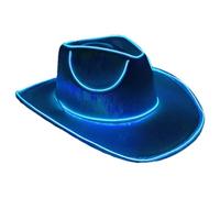 Hat Light Up a LED - Glow in the Dark Cowboy Cappello, copricapo a batteria | Accessorio in costume da discoteca lampeggiante, cappello da festa in stile occidentale Accampitura per lo strumento