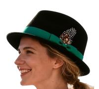 Hat Oktoberfest - Cappello Bavarese Con Piuma | Cappelli Alpini Tedeschi | Accessorio Tradizionale In Costume Per Uomini E Donne, Copricapo Di Celebrazione Del Festival Della Birra, Stile Tiroleico Cl