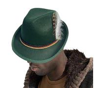 Hat Oktoberfest - Cappello Da Campione Di Caccia | Testa Di Copricapo Tradizionale Tiroleo | Cappello Bavarese Con Piuma | UNISEX Oktoberfest Costume Per Adulti Perfetti Per Il Gioco Di Ruolo Di Hallo