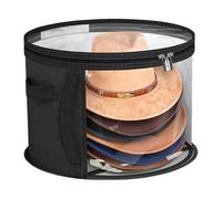 Hat Organizer Box, Large Transparent Storage Container with Zipper, Foldable Hat Storage Bag for Plush Toys, Gloves, Scarves, Closet Organization, 16.54x10.43 inches