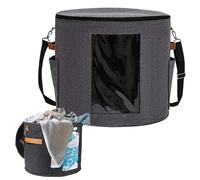 Hat Storage Box - 19" D X 17" H Portable Large Capacity Suitcase | Travel Hats Organizer With Clear Window | Foldable Hat Case With Dustproof Lid | Portable Storage Container For Wide Brim