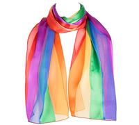 Hat To Socks Foulard in Raso e Chiffon con Righe Arcobaleno
