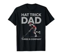 Hat Trick Dad Hockey su Ghiaccio Giocatore Graphic Three Is Company Maglietta