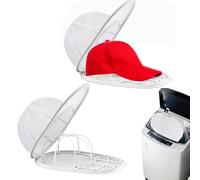 Hat Washer Cage, Cap Cleaning Frame, Mesh Laundry Protector, Structured Design Shape Retention, Lightweight Build, 2 Pack White, Great for Washing Machine or Storage Use