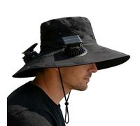 Hat with Fan - Solar Powered 4 Head Cooling Sun cap | Wide Brim UV Protection Fisherman Hat | Cooling cap for Women Men Fishing Hiking Beach Golf Travel
