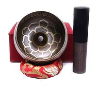 Hātakāma Nēpāla Campana tibetana dal Nepal, forma d'onda tibetana, 11 cm, mazzuolo, meditazione, terapia del suono, consapevolezza, set di scatole di carta Lokta, canto dei mantra