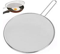 HATANSE 29cm Paraschizzi Padella in Acciaio Inox Paraschizzi Cucina con Manico Lungo Paraspruzzi Antigrasso per Molte Padelle