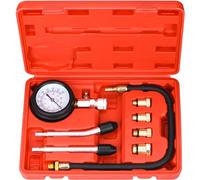 HATANSE Tester di Compressione, Manometri Compressione per Motori Benzina 0-20 Bar o 0-300 PSI con 4 Adattatori M10 M12 M14 M18 per Auto e Moto (Rosso)