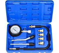 HATANSE Tester di Compressione, Manometri Compressione per Motori Benzina 0-20 Bar o 0-300 PSI con 4 Adattatori M10 M12 M14 M18 per Auto e Moto (Blu)