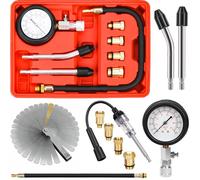 HATANSE Tester di Compressione, Manometri Compressione per Motori Benzina 0-20 Bar o 0-300 PSI con Tester per Candele Calibro a spessore e 4 Adattatori M10 M12 M14 M18 per Auto e Moto