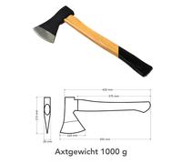 Hatchet Ascia Manico per Legno 600g-1600g Accetta da Boscaiolo Martello