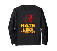 Hate Lies Cowardice (Divertente Grafica Little Angel) Maglia a Manica
