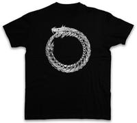 HATEBUTN Ouroboros T-Shirt Uroboros Ancient Myths Snake Black S