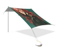 Hateful Prince Tenda da spiaggia stabile verde scuro UPF50+, resistente all'acqua, con sacchi di sabbia e pala per sabbia, per campeggio, pesca, divertimento in giardino