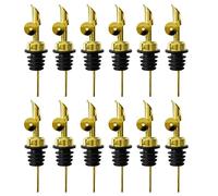 Hatem 12 Pezzi Versatori per Bottiglie di Liquore in Acciaio Inossidabile, Spou per Olio D'Oliva A Ribaltamento Automatico per Alcol per Circa 3/4 Pollici Bocca di Bottiglia Oro Riutilizzabile