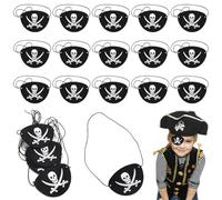 HATFRYF 30 Alette per Occhi Pirati 3D, per Adulti o Bambini, Fascia Medica per Occhio Sinistro o Destro, Regolabile, per Occhi Pigri, Cranio, Halloween