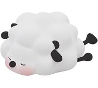 HATFRYF Luce notturna a forma di pecora per camera da letto dei bambini, simpatica lampada da notte in silicone con controllo touch, luce arcobaleno, ricaricabile tramite USB, timer da 30 minuti