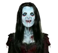 HATFRYF Maschera spaventosa di Halloween, maschera spaventosa con capelli, cosplay e decorazioni per la casa infestata, accessori per abiti, maschera di Halloween raccapricciante per feste a tema