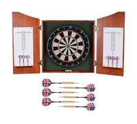 Hathaway Centerpoint Bristle Dartboard And Solid Wood Cabinet-Dark Cherry Finish, Armadietto per Bersaglio Unisex, Finitura Ciliegia Scura