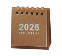 hatleues Mini calendario da scrivania 2026, da gennaio, dicembre 2026, mensile, design piccolo, con rilegatura a doppio filo, ideale per casa e ufficio, marrone, 1 pezzo