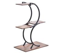 hatleues Supporto per piante a 4 livelli in legno di ferro, per interni, per patio, balcone, giardino, soggiorno, colore: nero caffè
