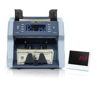 hatleues XD-500 Macchina contatore di denaro con conteggio valori, UV/MG/IR/HLF/DBL/Rilevamento di contraffazioni, Denominazione mista Contatore contanti con display LCD, 1500 Bills/min, Supporto USD