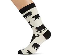 Hatley Mens Crew Socks Black Bears Calze, Avorio (Cream), Taglia Unica Uomo