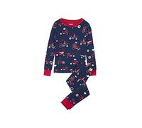 Hatley Organic Cotton Long Sleeve Printed Pyjama Set Pigiama, (Red Farm Tractors), (Taglia Produttore: 5 Anni) Bambini e Ragazzi