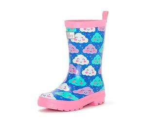 Hatley Regenstiefel Printed Wellington Rain Boot, Stivali da Pioggia Bimba 0-24, Wolken-Cheerful Clouds, 20 EU