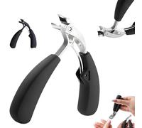 Hatmeo Modern Stainless Steel Large Opening Nail Clippers, Hatmeko Nailmaster Pro, Hatmeko Nail Clippers, Splash Proof Large Toe Nail Clippers for Thick Nails for Adult Men Women Seniors (Silver)