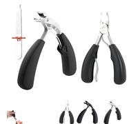 Hatmeo Modern Stainless Steel Large Opening Nail Clippers, Nail Clippers For Anti-Splash, Thick Toenail Clippers For Seniors, Wide Jaw Fingernail Clippers For Adult Men Women (Silver + Pointed)