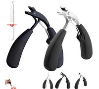 Hatmeo Modern Stainless Steel Large Opening Nail Clippers, Nail Clippers For Anti-Splash, Thick Toenail Clippers For Seniors, Wide Jaw Fingernail Clippers For Adult Men Women (Black+Silver)