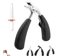 Hatmeo Modern Stainless Steel Large Opening Nail Clippers, Nail Clippers For Anti-Splash, Thick Toenail Clippers For Seniors, Wide Jaw Fingernail Clippers For Adult Men Women (Silver)