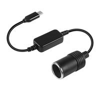 HATMINI Cavo di Alimentazione Adattatore USB A a Accendisigari, 1FT 5V Maschio a 12V Presa Femmina, Convertitore per Registratore di Guida Auto, GPS (USB C)
