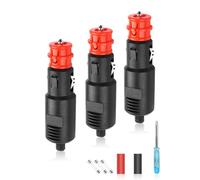 HATMINI Confezione da 3 adattatori di ricambio per accendisigari auto - presa universale da 12 V/24 V con protezione fusibile 8A, fusibili di riserva da 10A extra, cacciavite e tubi termorestringenti