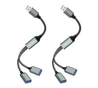 HATMINI USB Splittercavo, 2.0-Connessione su Porta, Rete, Multi-Porta Estensione Cavo, compatibile con Tastiera, Desktop (USB A)