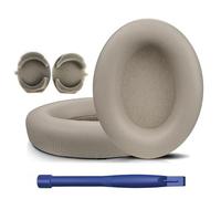 HATOFES Cuscinetti di ricambio per cuffie sovrauricolari Sony WH-1000XM3 (WH1000XM3), in morbida pelle proteica, isolamento acustico, spessore aggiunto (colore oro)
