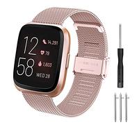 Hatolove Cinturino in Acciaio Inossidabile per Fitbit Versa 2/Versa/Versa Lite/SE - Compatibile con Uomini e Donne