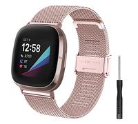 Hatolove Cinturino in Acciaio Inossidabile per Fitbit Versa 3/4, Sense/Sense 2 - Compatibile con Uomini e Donne