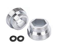 HATOOLHA® - Adattatore per rubinetto in metallo, 2 pezzi, con filettatura in ottone (M16 a M22)