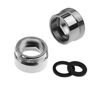 HATOOLHA Set di 2 adattatori per filtro dell'acqua per rubinetto in ottone (femmina 26 mm a maschio 22 mm) color argento. 8151-8153 GB