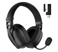 HATOR Hyperpunk 3 Wireless Gaming Headset - Wireless Hi-Res Audio, Hybrid ANC, driver da 40 mm, Bluetooth e 2.4 GHz, batteria da 45 h, microfono rimovibile, USB-C - per PC, PS5, nero