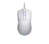 HATOR Pulsar 3 Gaming Mouse - 12.000 DPI, sensore PixArt, 62 g, RGB, USB, PTFE Glider, cavo Paracord, interruttori ottici 100M, Windows 10/11, bianco