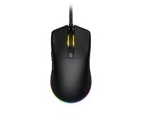 HATOR Pulsar 3 Mouse Gaming con cavo, forma simmetrica, PixArt PMW3311, 12000 DPI, Optical Switches 100M, RGB, 1000Hz, Paracord Cable, PTFE Skates, Grip testurizzato, 6 pulsanti, USB-A, PC/Mac (Nero)