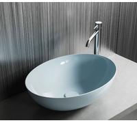 Hatria Happy Hour Slim lavabo 57x38 cm ovale da appoggio bianco lucida 00Y8AK01