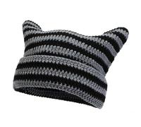 Hats For Women Handmade Knit Cat Ear Beanie Hat Winter Hat Goth Berretti Uomo, Grigio, Taglia unica