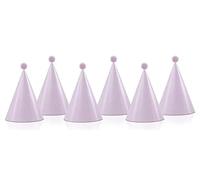 Hats with pompoms light pink (1 pkt / 6 pc.)